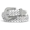 Luxe glanzende vrouwen lederen riemen mannen unisex diamant bezaaid rhintone wern rent cowboy mode fancy dignher riem8d9d