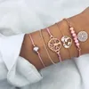 Schmuckliebe ausgehöhltes Lotus Quastenblattarmband Set ausgehöhlt