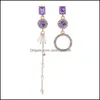 Brincos de lustres de lustres de j￳ias Cristal de j￳ias para mulheres geom￩tricas de moda coreana LongSimetria Declara￧￣o de presente entrega 2021 WJP