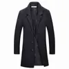 2018 Juckets Long Long Men Men's Nature Shiceen Woolen Trench Coat Coats Coats Winter Male Solid Coll Slim Fit Overcoat T220810
