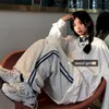 Printempsété pantalons de survêtement Style coréen vêtements Chic décontracté sport pantalon droit hommes femmes ample Hip Hop pantalon Streetwear 220816