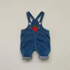 Kledingsets schattige aardbei babykleding set wit shirt 0-4 jaar peuter meisje herfst 2022 overall jeans voor kinderkleding