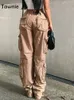 Tawnie Y2K Cargo Pants 여성용 헐렁한 바지 가을 스트리트웨어 요정 오버 사이즈 바지 빈티지 캐주얼 한 느슨한 스웨트 팬츠 220815