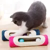 Gato Brinquedos Pet Rolling Sisal Rashando Post Preso com 3 Bola Treinando Novamente Brinquedo