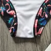 Flamingo Flounce Girl Swimsuit Dzieci 7-14 lata 2 sztuki stroje kąpielowe dla dzieci kantar Top Teenage Bikini Set S Suit 220426