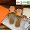 Designer Slides Slipper 2024 Oran Luxury Sandales Sandal Sandale Flip flop Crocodile Skin Skin