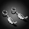Dangle & Chandelier Simple Fashion Elegant Silver Long Tassel Drop Mosaic Cubic Zirconia Leaf&Feather Earrings For Women Brincos BijouxD