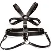 Nxy Sm Bondage Bdsm Lencería masculina Cinturón de cuerpo de cuero Ropa interior erótica Fetish Restricción Arnés Correa Disfraces Trajes sexuales para hombres Gay 220423