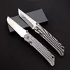 Pocket Folding Knife 9Cr18Mov Mirror Polish Drop Point Blade Stainless Steel Handle Folder Knives Outdoor Tactical Gear