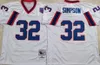 Koszulki piłkarskie Vintage 1994 XXV 35th Mens 12 Jim Kelly 34 Thurman Thomas 78 Bruce Smith 83 Andre Reed Stitched Shirts 32 OJ Simpson Blue Jersey