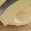 Kraft papierowa torba stojak na prezent suszone jedzenie owoce opakowanie herbaty torebki kraft papierowe torba okienna detaliczne zamek błyskawiczny