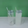 Estoque dos EUA armazém local 12 onças de 25 onças de sublimação canecas de cerveja de vidro pode em forma de copos de vidro de vidro copo de copo de vidro bebendo copos de cerveja com tampa de bambu