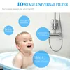 1Set 10 Stages Shower Water Filter - Remove Chlorine + Heavy Metals Filtered Showers Head Soften for Hard 220510