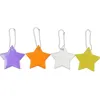 Nyckelringar Barnsäkerhetsreflektor Key Ring Star Ultra Reflective Gear Keychain för klädpåsar Ryggsäckar Barnkolor med rullstolar