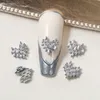 3D Heart Llight Nail Art Decorações de entrada Lux Zircon unhas Diamo