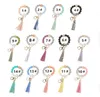 Wooden Tassel Bead String Bracelets Keychain Silicone Beads Women Girl Key Ring Wrist Strap for Car Chain Wristlet Beaded Portable Gift ss1207