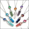 Colares pendentes pingentes de joias prisma hexagonal cristal roxo quartzo natural chakra peixe escala druzy colar drusy for women dr dr