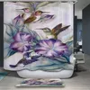 Rideaux de douche paysage naturel dessin animé rideau de vent européen et américain salle de bain étanche à la moisissure décoration de la maison douche