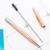 Стиль розовый золотой металлический ручка 3pcsset Студент Ballpoint Pen Get 2 чернила бизнес -фирм