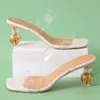 2022 Nieuwe Meisjes Mode Speciale Hakken Sandalen Vrouwen Zachte Zomer Korte Hak Schoenen Dame Casual Vakantie Strand Pvc Slides open Teen Leapord Beige Wit Maat 35-41 Geen Doos # H01