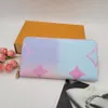 Carteira de designer moda feminina de couro genuíno única carteira longa com zíper senhora senhora longa clássico bolsa titular do cartão 60017 com caixa e saco para o pó