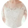 Outros vestidos de noiva vestidos de novia 2022 o pescoço de três quartos de manga de tamanho de tamanho para mulheres com flores up up princess ball vestido
