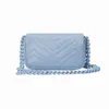 Borsa di alta qualità Borsa Marmont Marsupio Marsupi Marsupio Moda Donna Borse a tracolla Cross Body Azzurro trapuntato a V in vera pelle