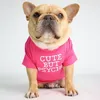 T-shirt in cotone per animali domestici Abbigliamento estivo per cani traspirante Stampa a sublimazione Parole interessanti Vestiti per cani Camicie per animali domestici morbidi per cani di taglia piccola e media Bulldog francese A316