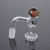 Quartz Banger With Glass Marble Glass Screw 2mm Thick Smoking Accessories Quartz Bangers Nail 45 90 Degree 10mm 14mm Male Joint Nails Dab Rig For Glass Bong GQB27