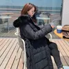 Damskie puch Parkas prawdziwy płaszcz bawełniany damski niszowy luźna wersja 2022 na kolanie małe szczupłe fitwomen