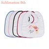 Boubis de sublimation en blanc pour la maison textile bébé polyester BIB Transfert de chaleur Collier d'impression absorbe le lait Unisexe Burp Tissu