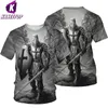 Męskie koszulki Kaseetop moda templar Knight 3d Print Men T-shirt Summer O Neck Tree krótkie rękawie