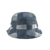 Bérets Mode Patchwork Denim Seau Chapeau Femmes Hommes Randonnée Pêche Soleil Printemps Été Vintage Pêcheur Gorro Hip HopBérets Wend22