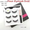 2022 Quente Falso Eyelash Terno Três pares de Magnetic Eyeliner Set Ímã Tridimensional Multi-Camada 3D Cílios Falsos