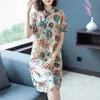 Abiti casual Vintage Women Party Elegante stampa floreale Abito cheongsam in stile cinese Summer Ladies Allentato A-Line Mini VestidosCasual