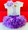 Conjuntos de ropa Ropa para niña bebé 1er cumpleaños Torta Smash Trajes Mameluco infantil Falda tutú Gorro de flores Trajes nacidos Ropa