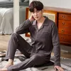 Men's Sleepwear Autumn Winter Men Pajamas Set Cotton Nightwear Home Clothes Soild Color Soft Large Size L XL XXL XXXLMen's