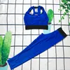 Najnowsze Dark Blue Kamizelki Spodnie Letnie Rękawów Designer Disties Yoga Suit Sets Girls Marka Oddychająca Sport Tops Spodnie Odzież