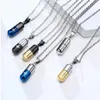 Hollow Pill Necklace for Men Women Cross Engraved Cremation Urn Pendant Perfume Holder Ashes Vial Keepsake Memorial Jewelry GC1381