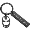 Keychains Simple Keychain Man Stainless Steel Key Chain Bags Women I Love You 3000 Ring Kids Iron Pendant Holder Silver ColorKeychains Emel2