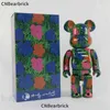 Bearbrick Andy Warhol Flower Cherry Blossom Building Block Bear 400% Fashion Doll Violent Bear Ornament G220524