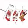 19 Inch Christmas Stockings Decorations Santa Snowman Reindeer White Xmas Hanging Socks for Tree Fireplace PHJK2208