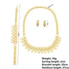 Halskette Ohrringe Set Dubai African Für Frauen 24K Gold Überzogene Blatt Form Ring Ohrring Nigerianischen Braut Hochzeit ZubehörEarr