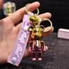 2022 Creative Acrylic Standing Bear Keychain Cartoon Cute Two-Color Violent Bear Car Key Chain Bag Hanging Ornaments