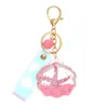 Creative Oil Shell Keychain Women Liquid Sequin Keyring Charm Bag Car Pendant Key Chain for Kids Gift