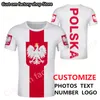 Polônia de verão pólos personalizados tshirt homens esportes camiseta diy tee polska emblema camisa personalizada pl country polacy camiseta 220616