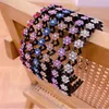 Fashion Flower Rhinestone Grzywy Pałąk Non-Slip Enastyczne Hairbands Kryształowy zespół dla kobiet Dziewczyna Akcesoria do włosów Nakrycia głowy