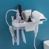 Hands Free Hair Dryer Holder Storage Box Curling Iron Shelf For Bathroom Organizer Rack Accessories Set Home 220809