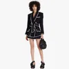 women's designer Suit Jacket high-end tweed waist slimming foreign trade source women's suit shorts suit