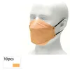 Einweg KN95 Maskenschutz Morandi Farbe Unabhängige Verpackung Vierschichtiger Fisch Mundform Weidenblatt Form 3D dreidimensional
